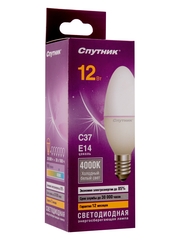 Светодиодная лампа LED C37 12W/4000K/E14 Спутник